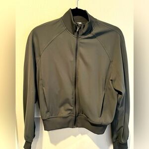 Lululemon Track Jacket.  The color is almost a dark grey-black. Size 4.
